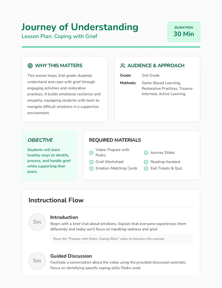 Grief Lesson Plan