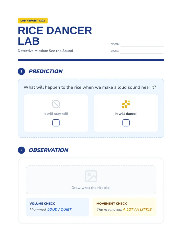 Rice Dancer Observation Worksheet