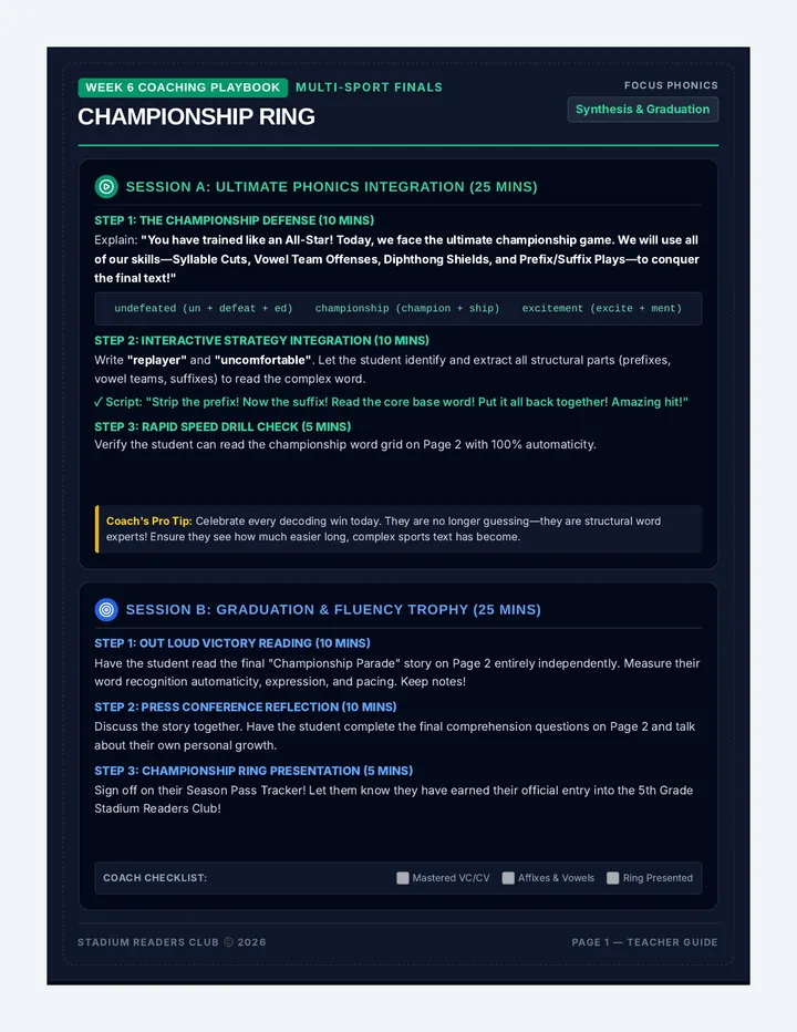 Week 6 Coaching Guide
