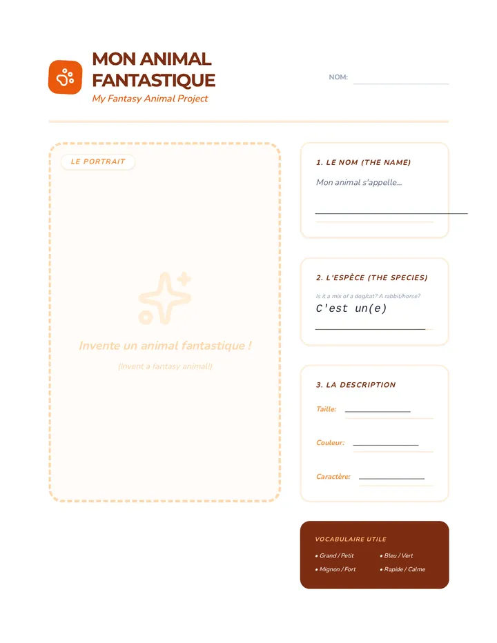 Fantasy Animal Worksheet