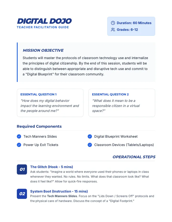 Digital Dojo Lesson Plan