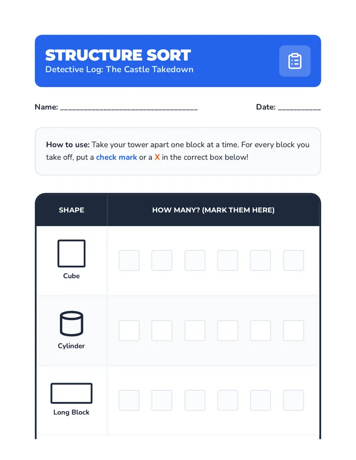 Structure Sort Worksheet