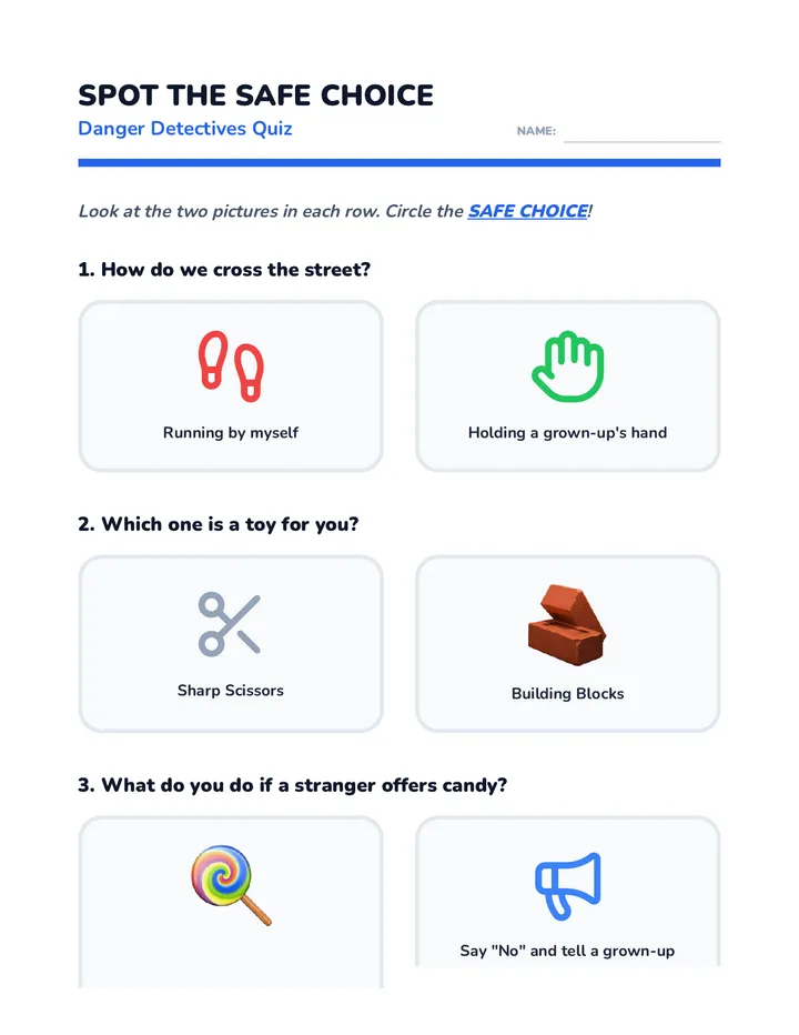 Spot The Safe Choice Quiz
