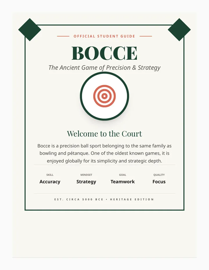 Bocce Informational Packet Document