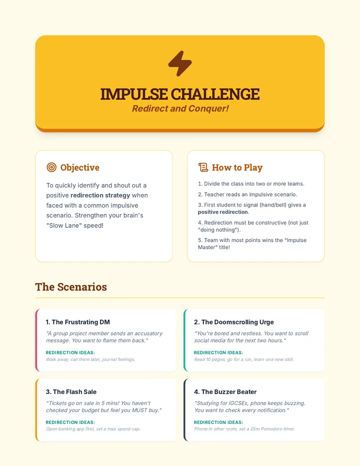 Game Impulse Challenge Instructions