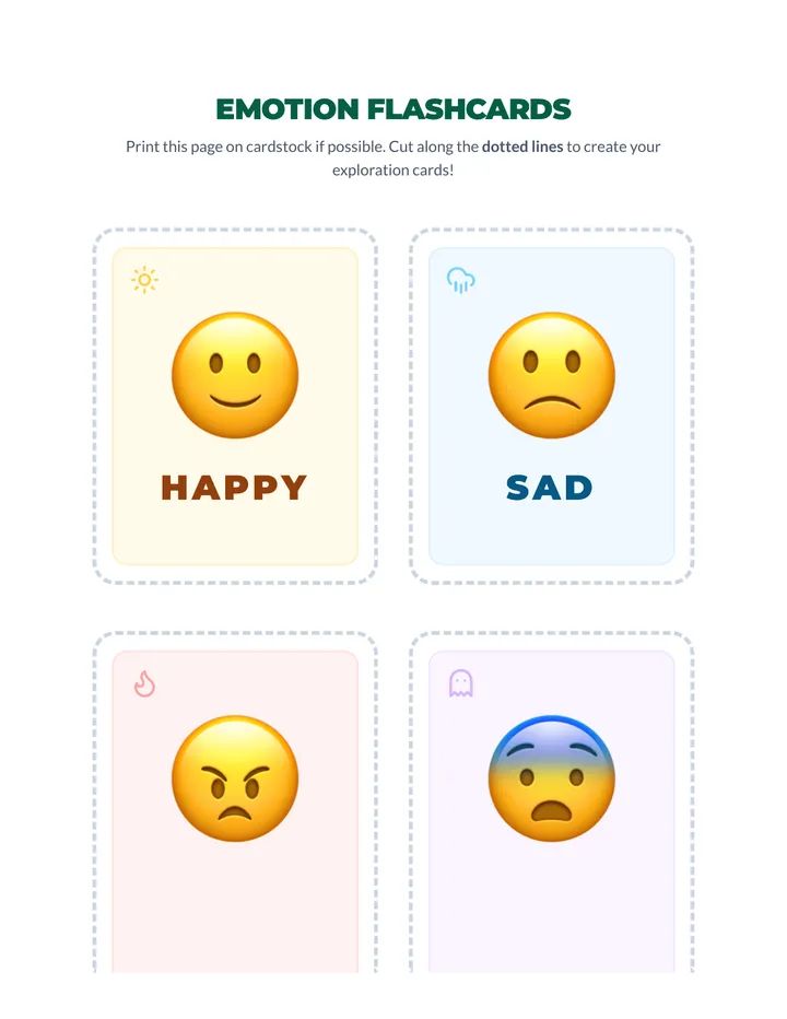 Emotion Flashcards Activity