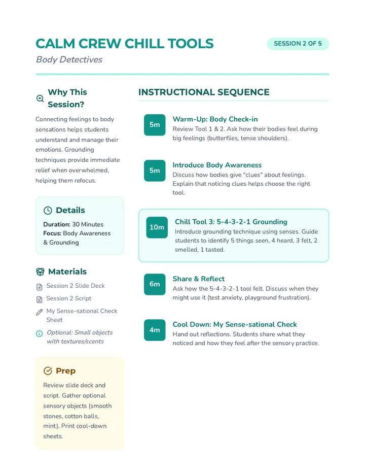 Body Detectives Lesson Plan
