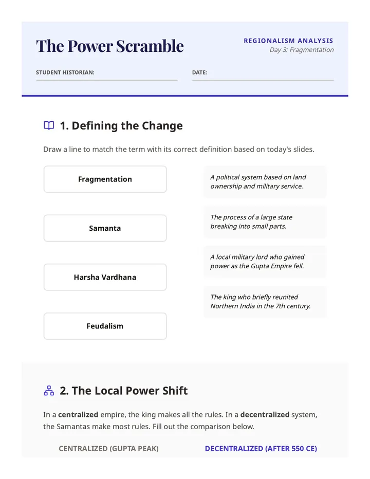Power Scramble Chart Worksheet