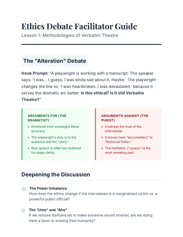 Ethics Debate Facilitator Guide