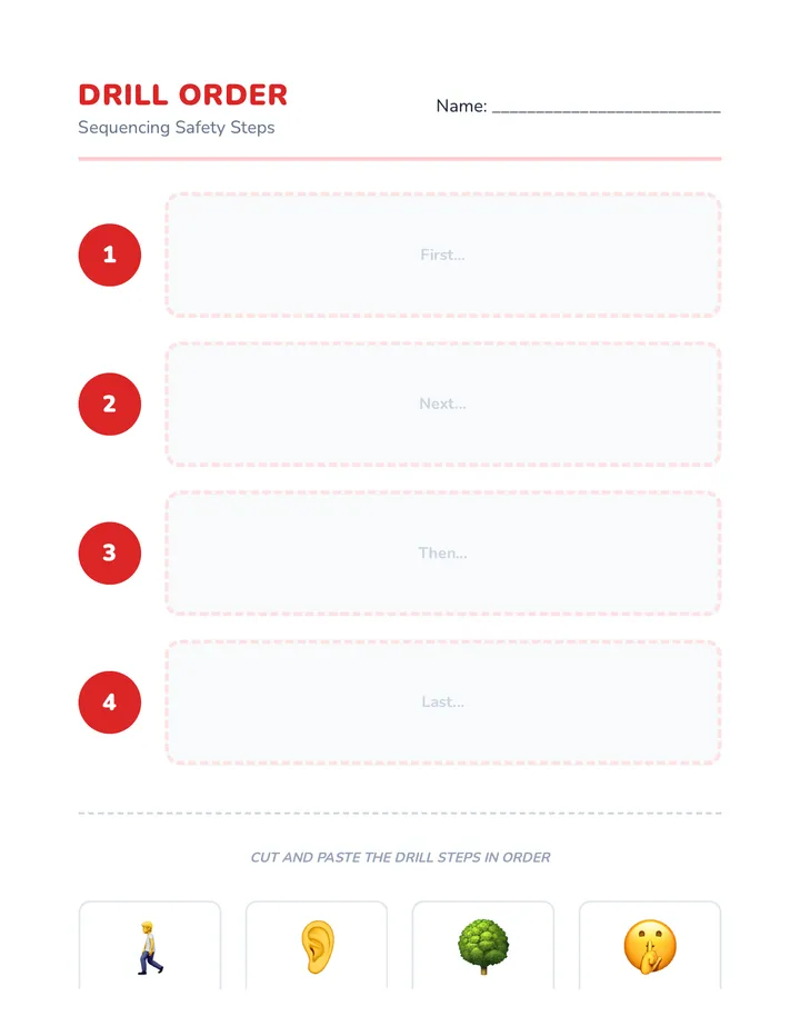 Fire Drill Sort Worksheet
