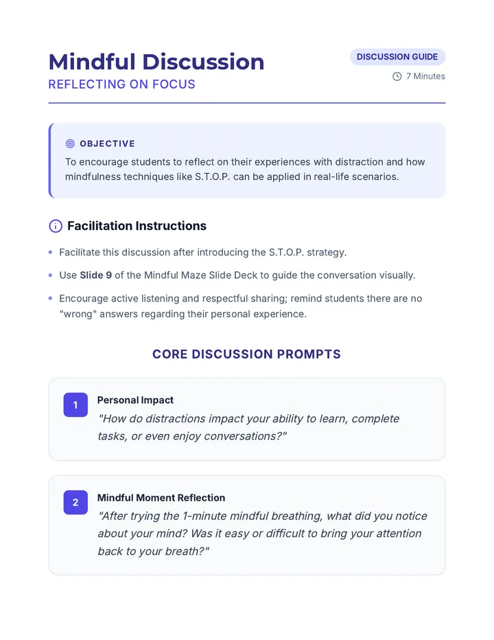 Mindful Discussion Prompts Guide
