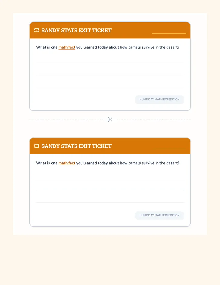 Sandy Stats Exit Ticket