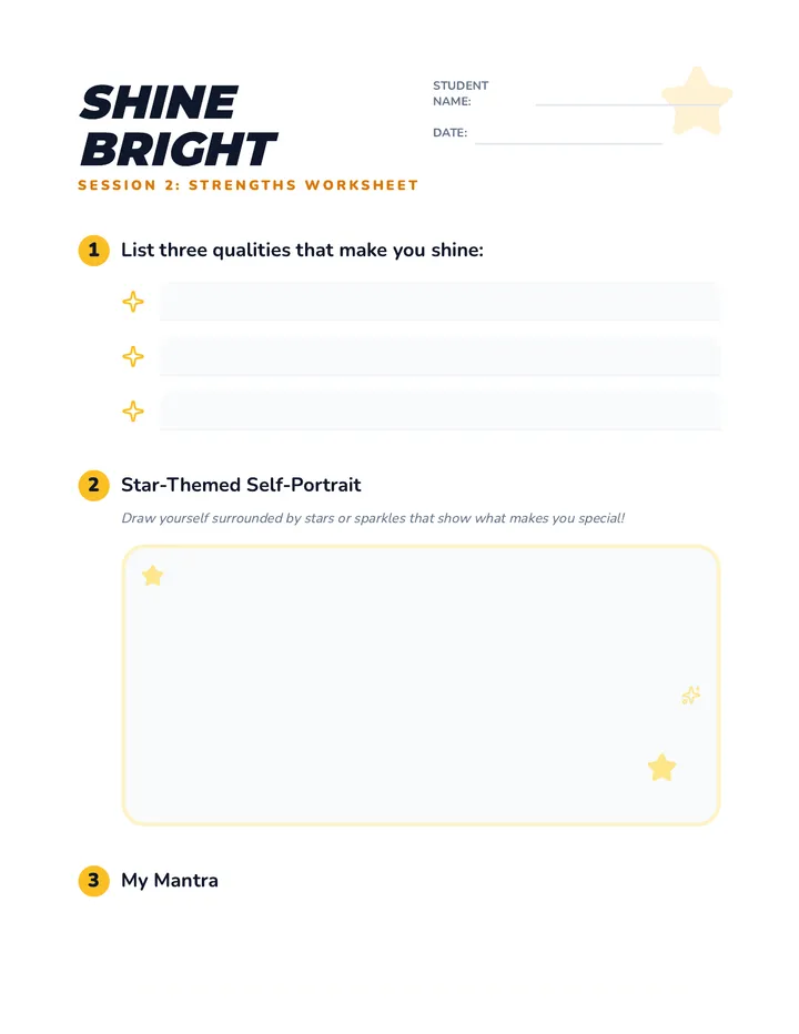 Shine Bright Worksheet Student Activity
