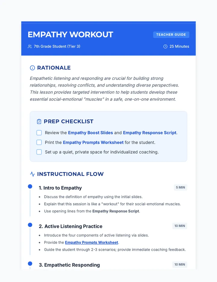 Empathy Workout Lesson Plan