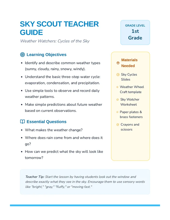 Sky Scout Teacher Guide