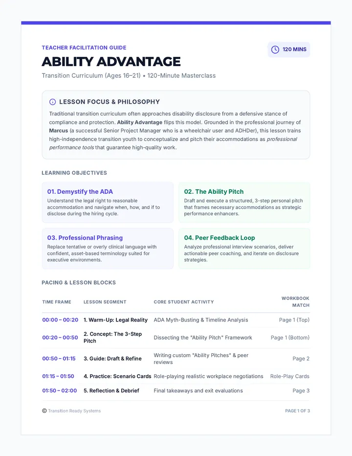Ability Advantage Teacher Guide