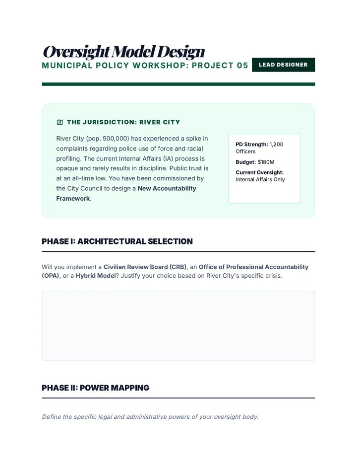 City Oversight Design
