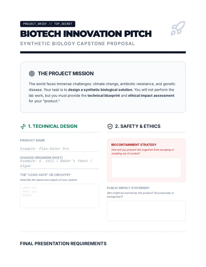 Biotech Pitch Project Guide