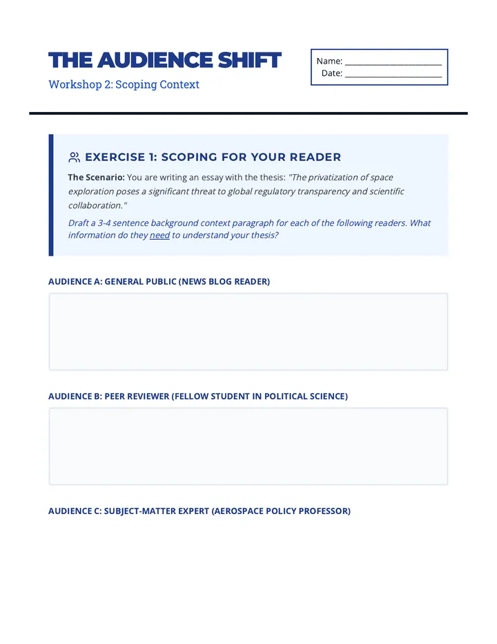 Audience Shift Worksheet