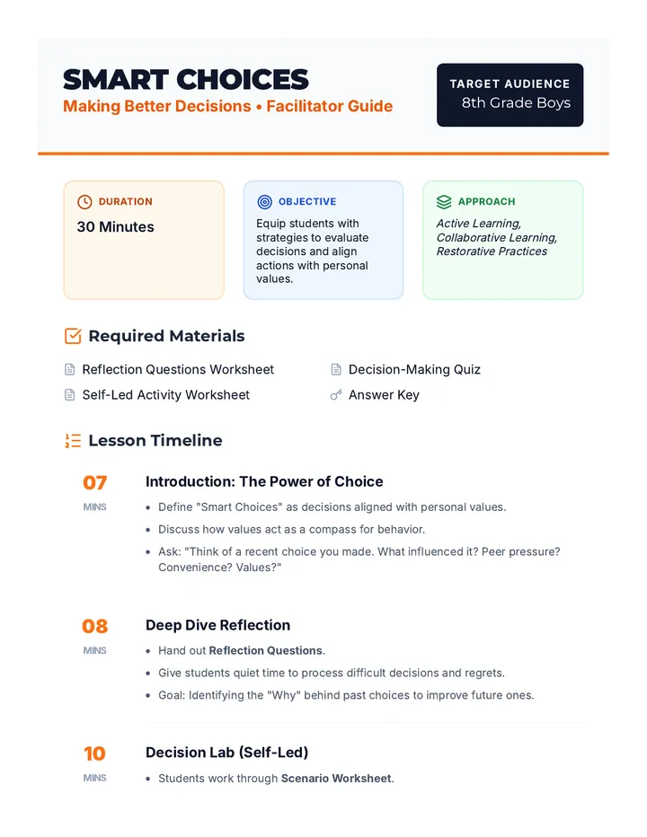 Smart Choices Lesson Plan