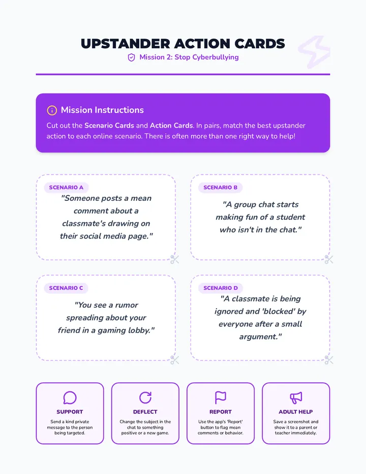 Upstander Action Cards