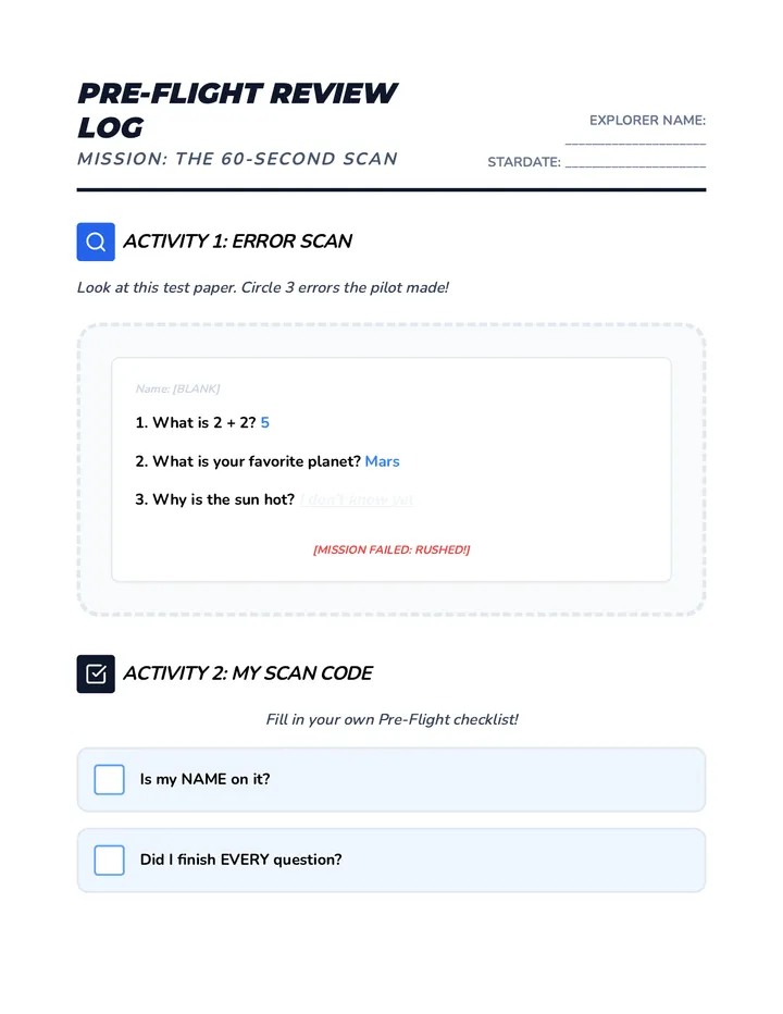 Pre-Flight Review Worksheet