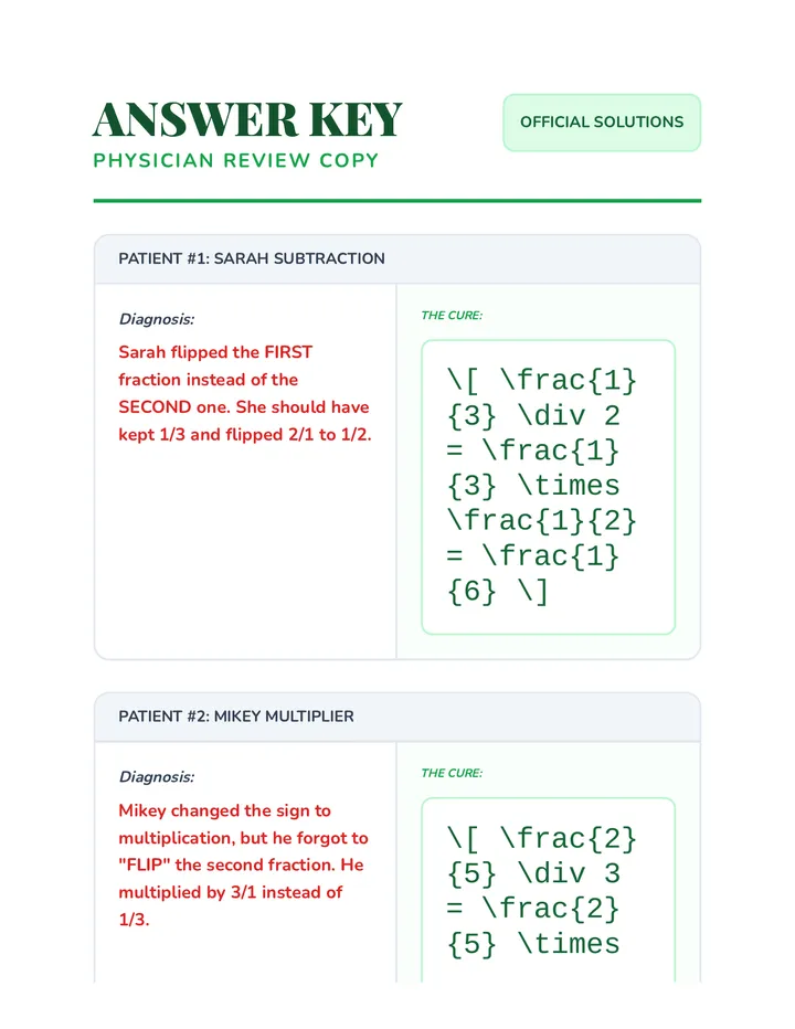 Doctor Math Answer Key