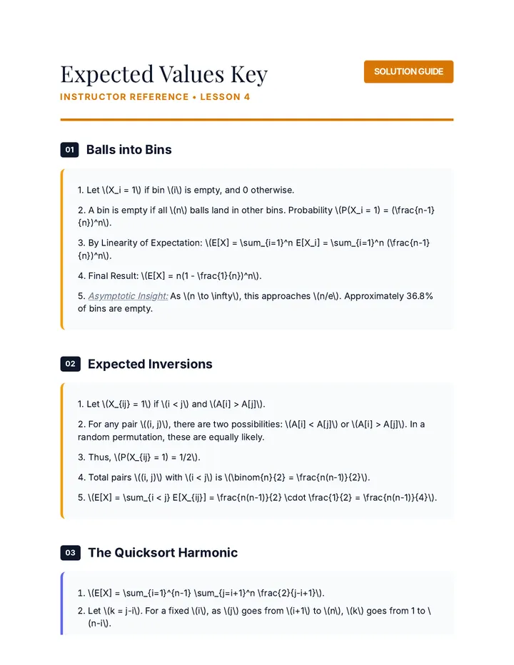 Expected Values Key