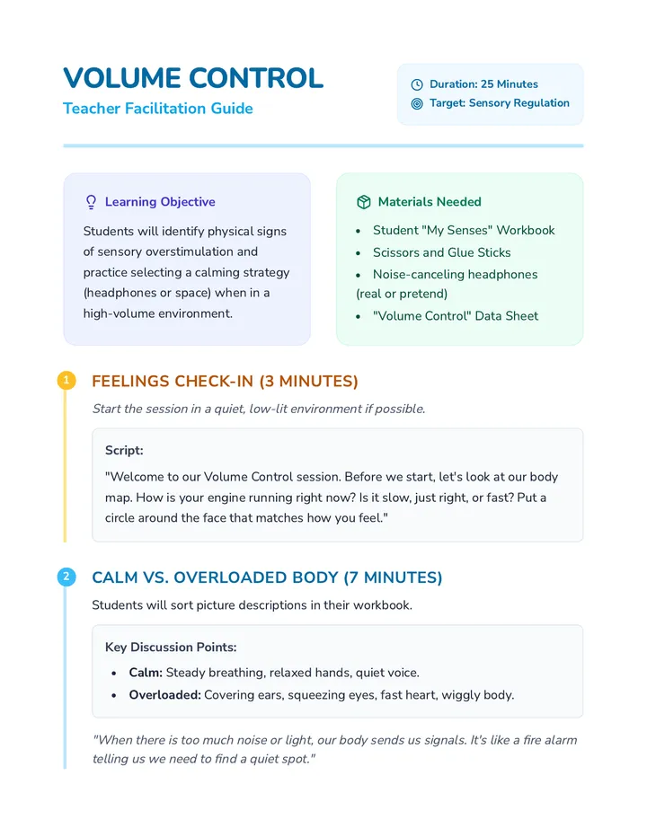 Volume Control Teacher Guide