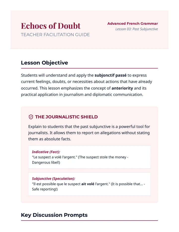 Echoes of Doubt Teacher Guide