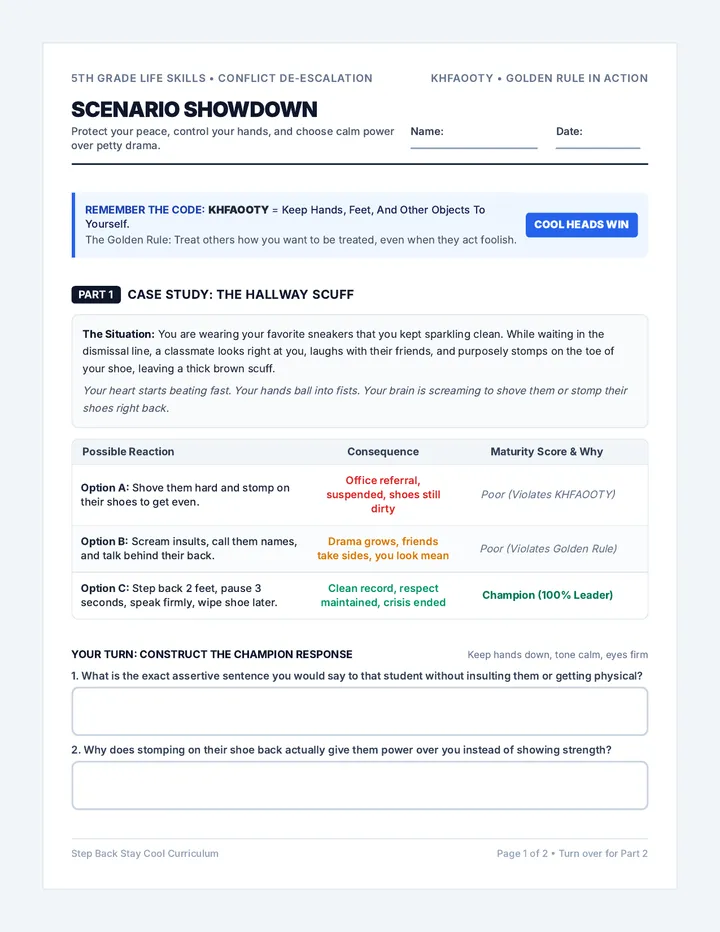 Scenario Showdown Worksheet