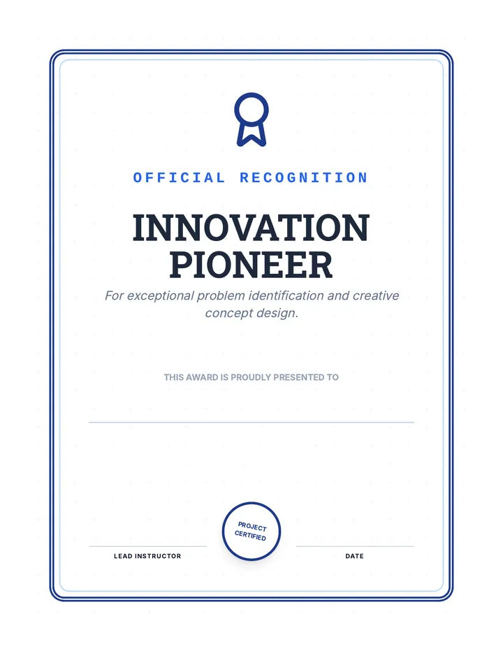 Innovation Awards Certificates