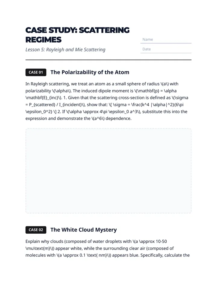 Scattering Regimes Case Study Worksheet