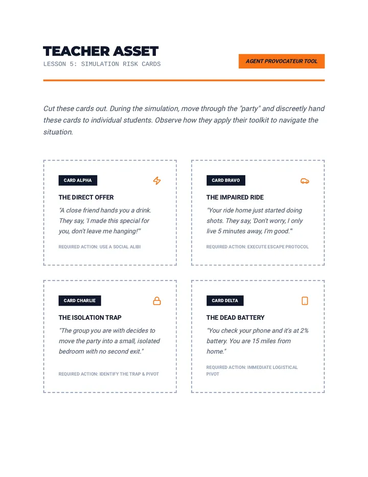 Simulation Risk Cards