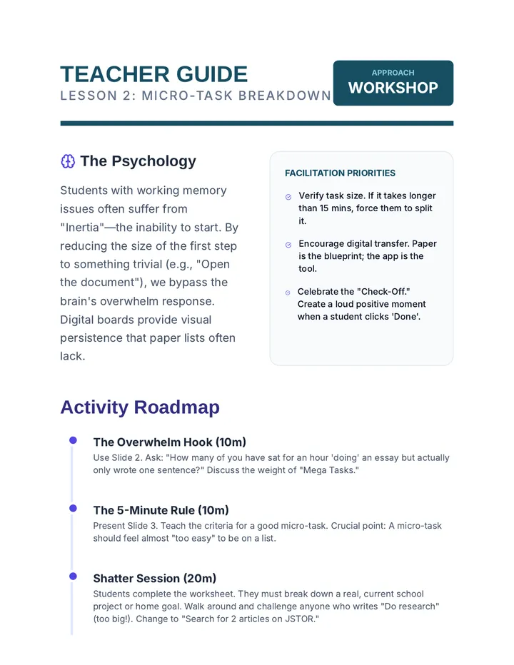 Micro Tasking Teacher Guide