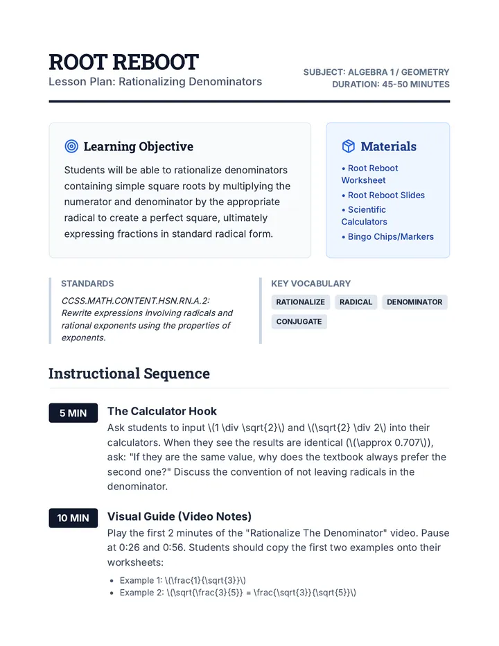 Root Reboot Lesson Plan