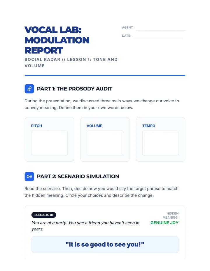Voice Modulation Worksheet