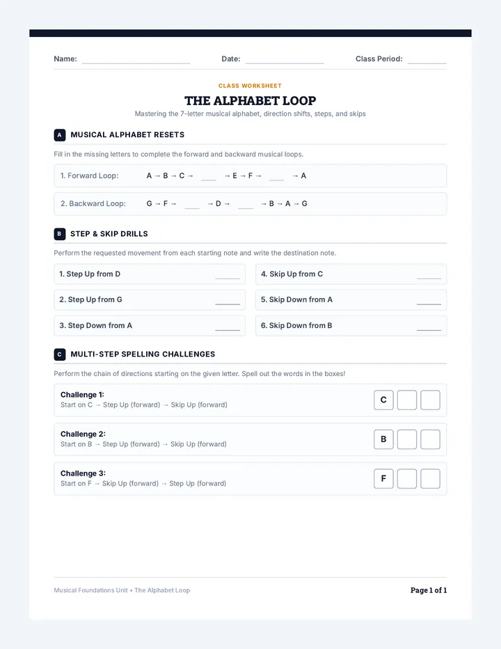 Alphabet Loop Worksheet