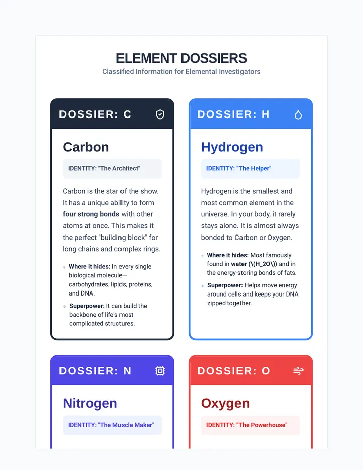 Element Dossier Cards Resource