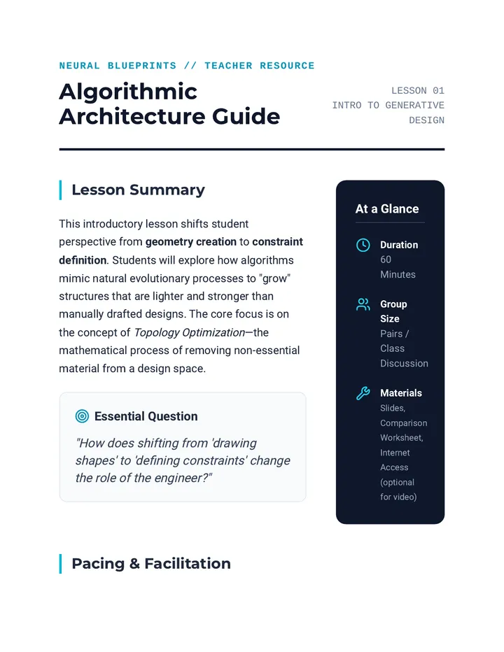 Algorithmic Architecture Teacher Guide