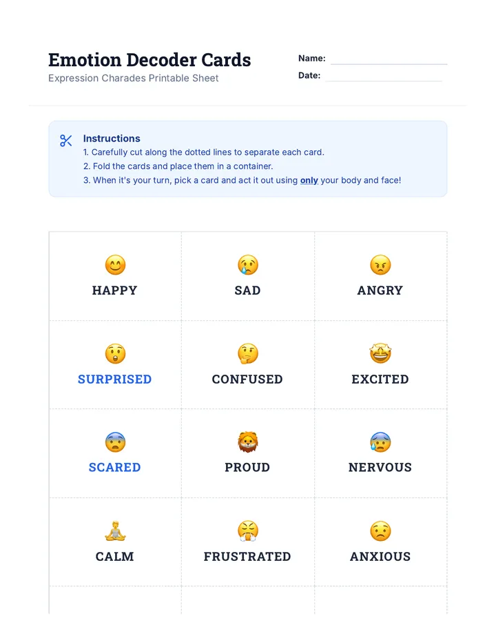 Emotion Decoder Cards