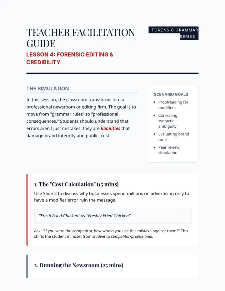 Credibility Cost Teacher Guide