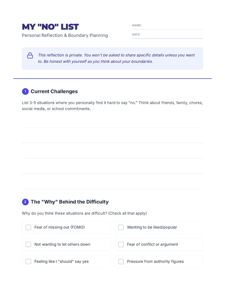 Say No Reflection Sheet