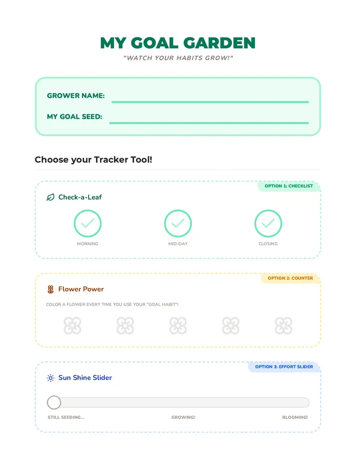 Goal Garden Tracker Template