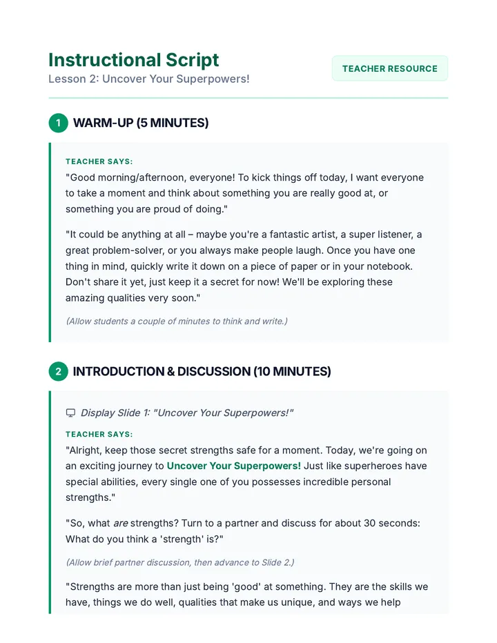 Uncover Your Superpowers Script