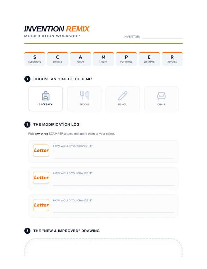 SCAMPER Remix Worksheet