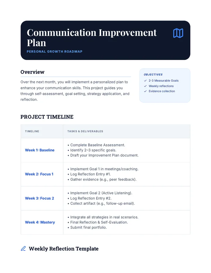 Communication Improvement Plan