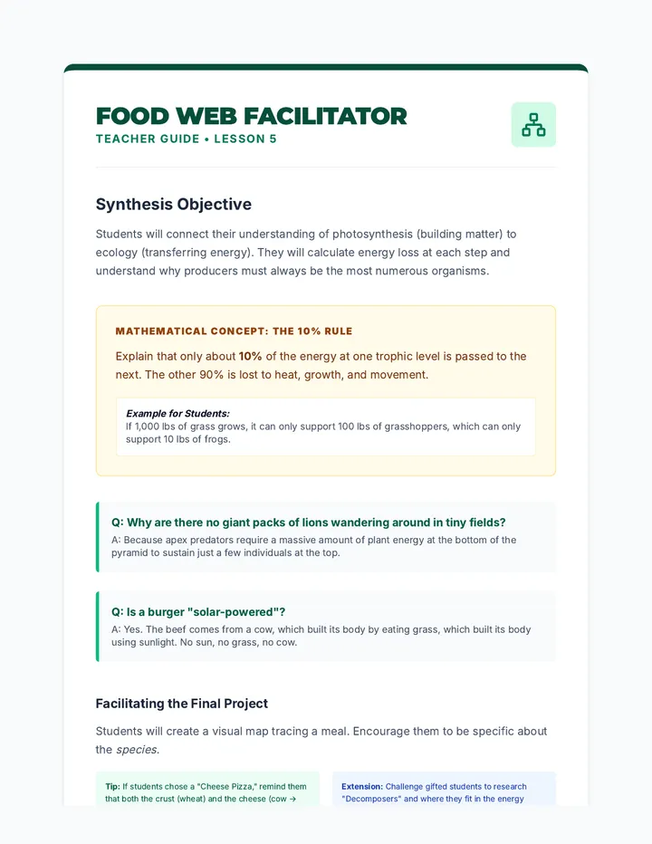 Food Web Facilitator Guide