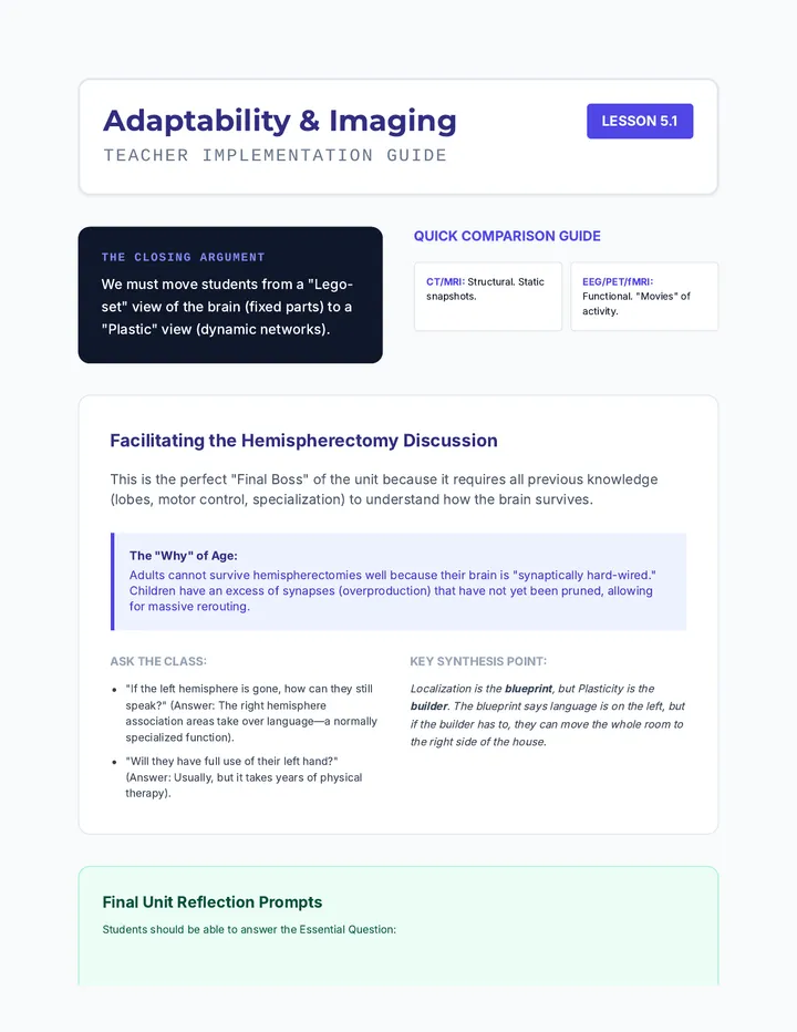 Adaptable Brain Teacher Guide