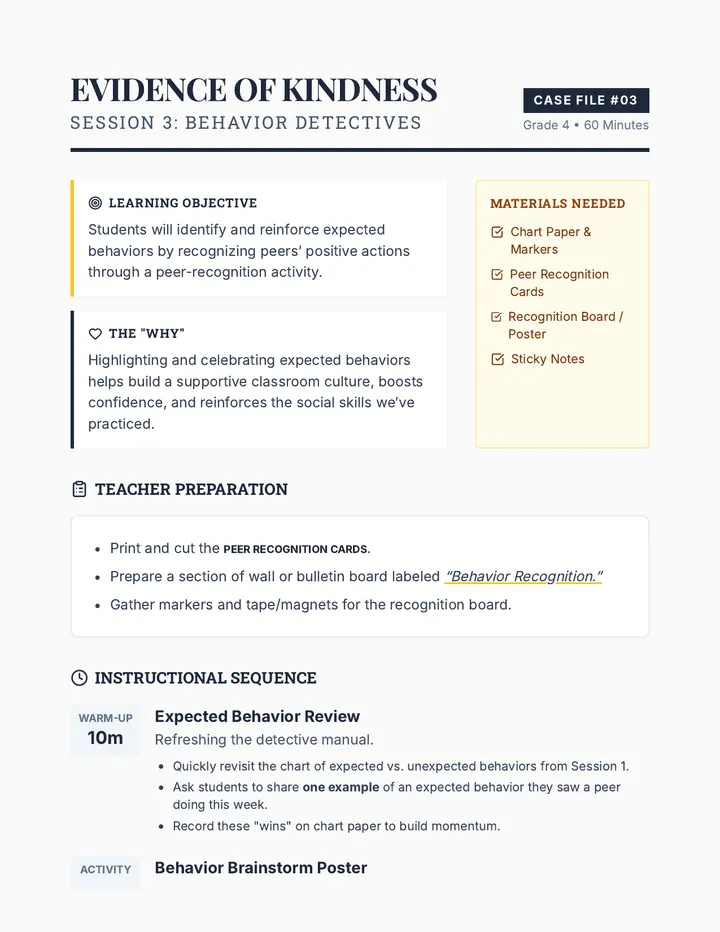 Case File Three Lesson Plan